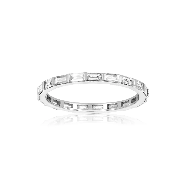 Women's rings retro-elegance-Baguette Eternity Band