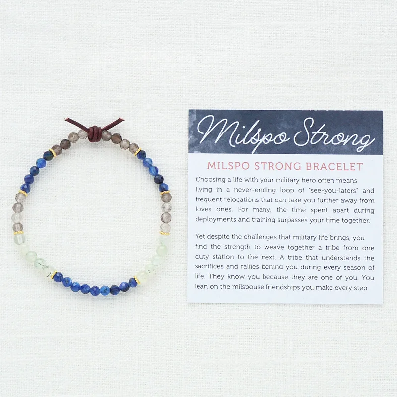 Women's bracelets sleek-surface-Milspo Strong Bracelet | Military Spouse Bracelet