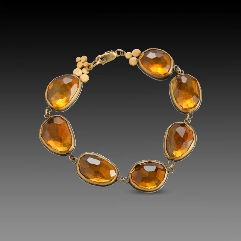 Women's bracelets striking-accent-Citrine Link Bracelet