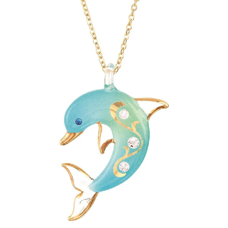 Women's necklaces gentle-elegance-Turquoise Dolphin Necklace