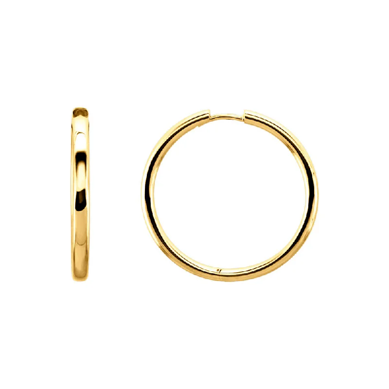 Women's earrings creative-drop-2.6mm Hinged Endless Round Hoop Earrings in 14k Yellow Gold, 29mm