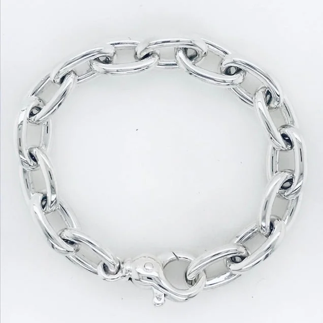 Women's bracelets wave-Heavy Oval Link Bracelet