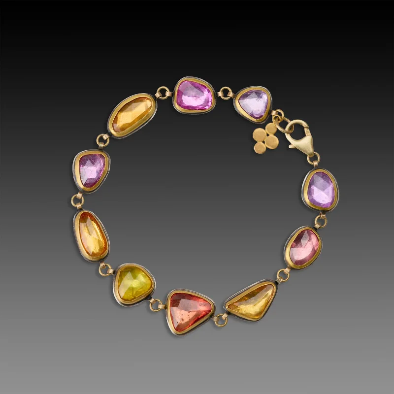 Women's bracelets gentle-glow-Rainbow Sapphire Bracelet