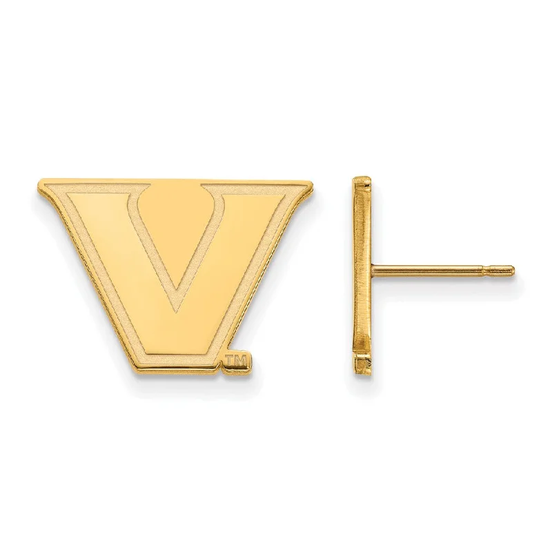 Women's earrings striking-accent-14k Yellow Gold Vanderbilt University Small Post Earrings