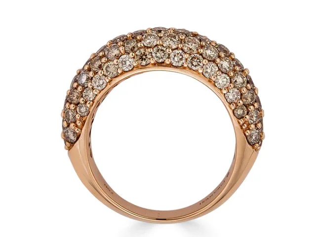 Women's rings fine-design-18k Rose Gold Champagne Diamond Ring