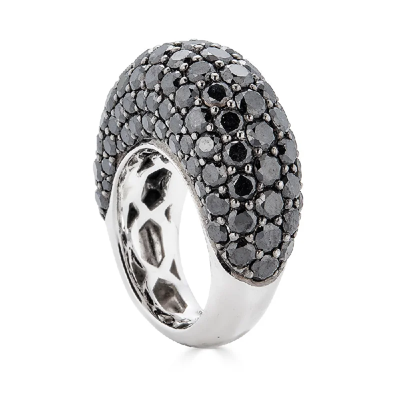 Women's rings sleek-surface-18W/Blkg Black Diamond Dome Ring