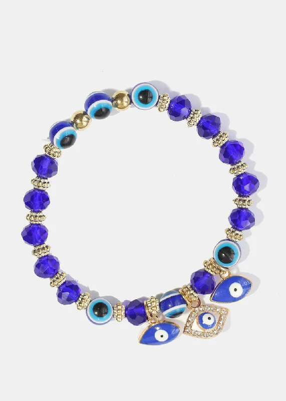 Women's bracelets soft-style-Blue Evil Eye Bracelet