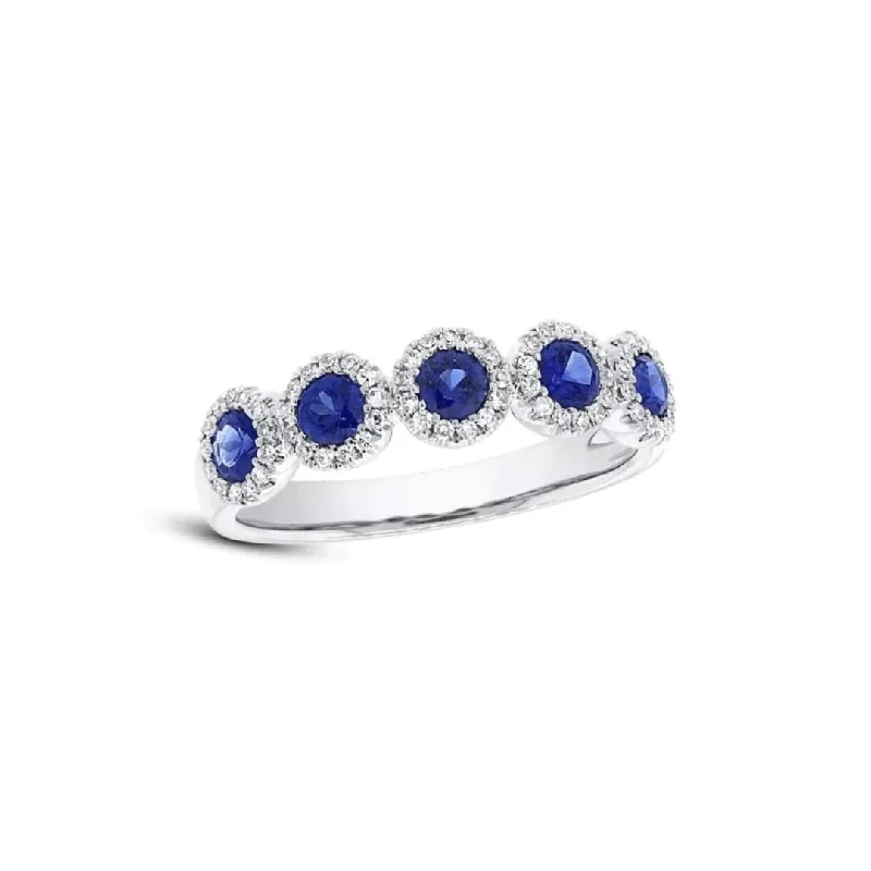 Women's rings peridot-Sapphire & Diamond Halo Band