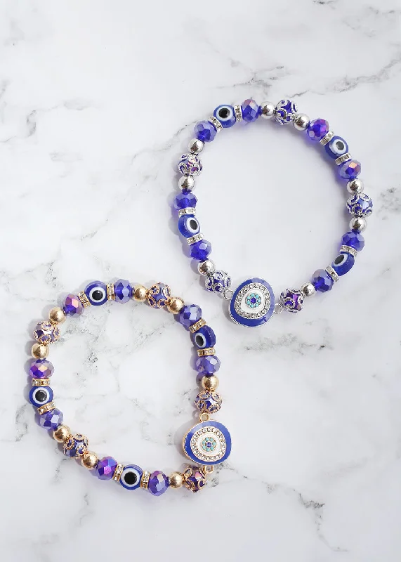 Women's bracelets striking-chic-Blue Evil Eye Bracelet