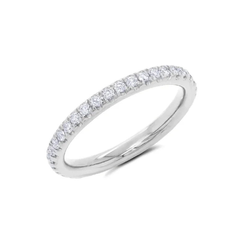 Women's rings sturdy-metal-Diamond Fishtail Eternity Band