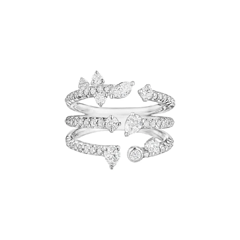 Women's rings gentle-glow-3-Row Constellation Ring with Diamonds